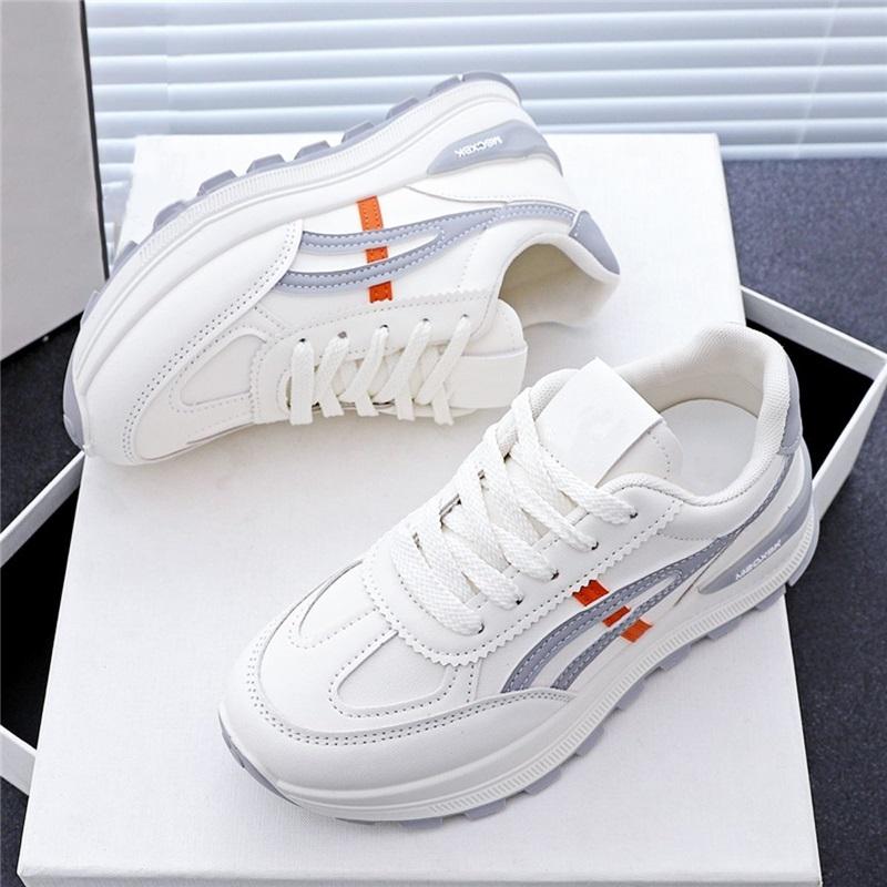 Womens PU Leather Retro Running Shoes Lightweight Platform Sneakers