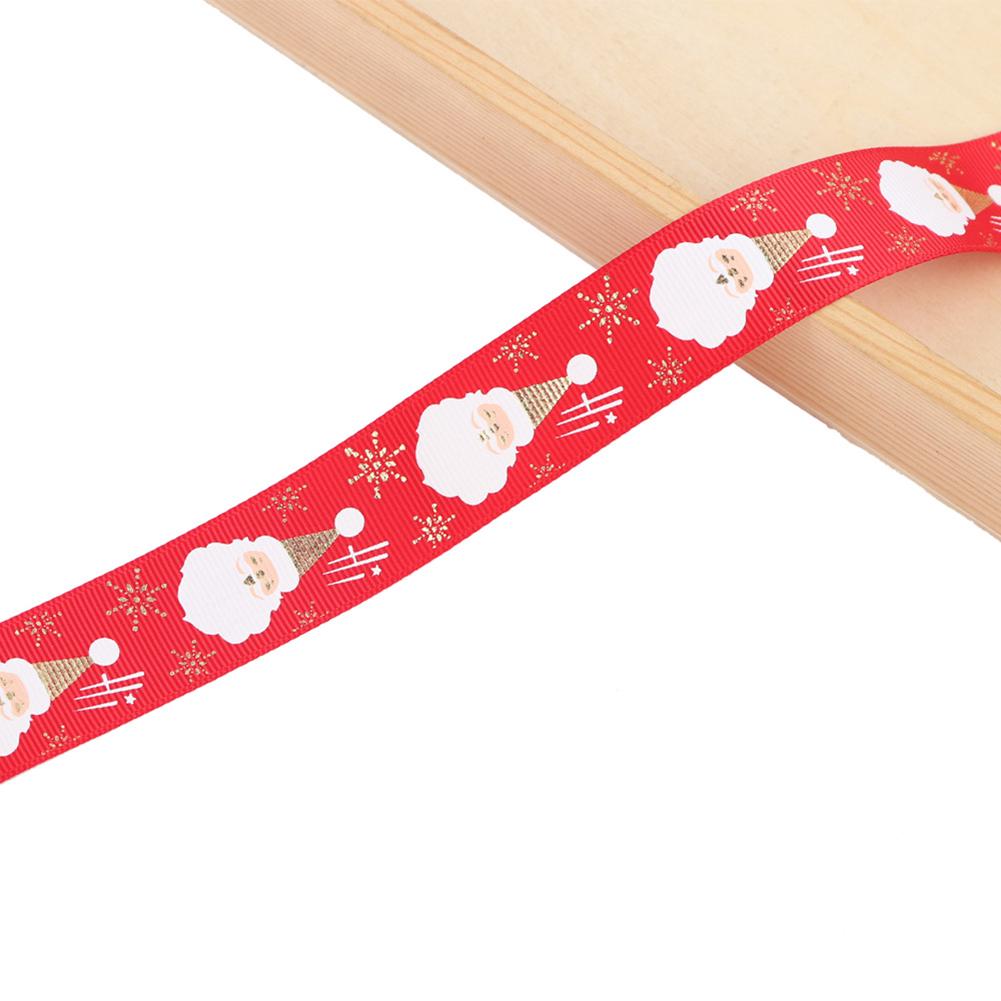 5 Meters 10mm Christmas Tree Snowfake Pattern Packing Ribbon Xmas Decor KTY