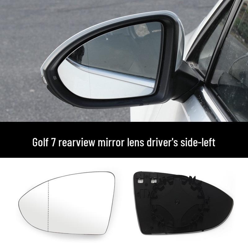 For Volkswagen Golf 7 (2014-2020) Left & Right Exterior Rearview Mirror Reflective Lenses.