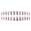 Blueberry & Strawberry French Manicure: 24-Piece Detachable Water Drop False Nails for Spring & Summer
