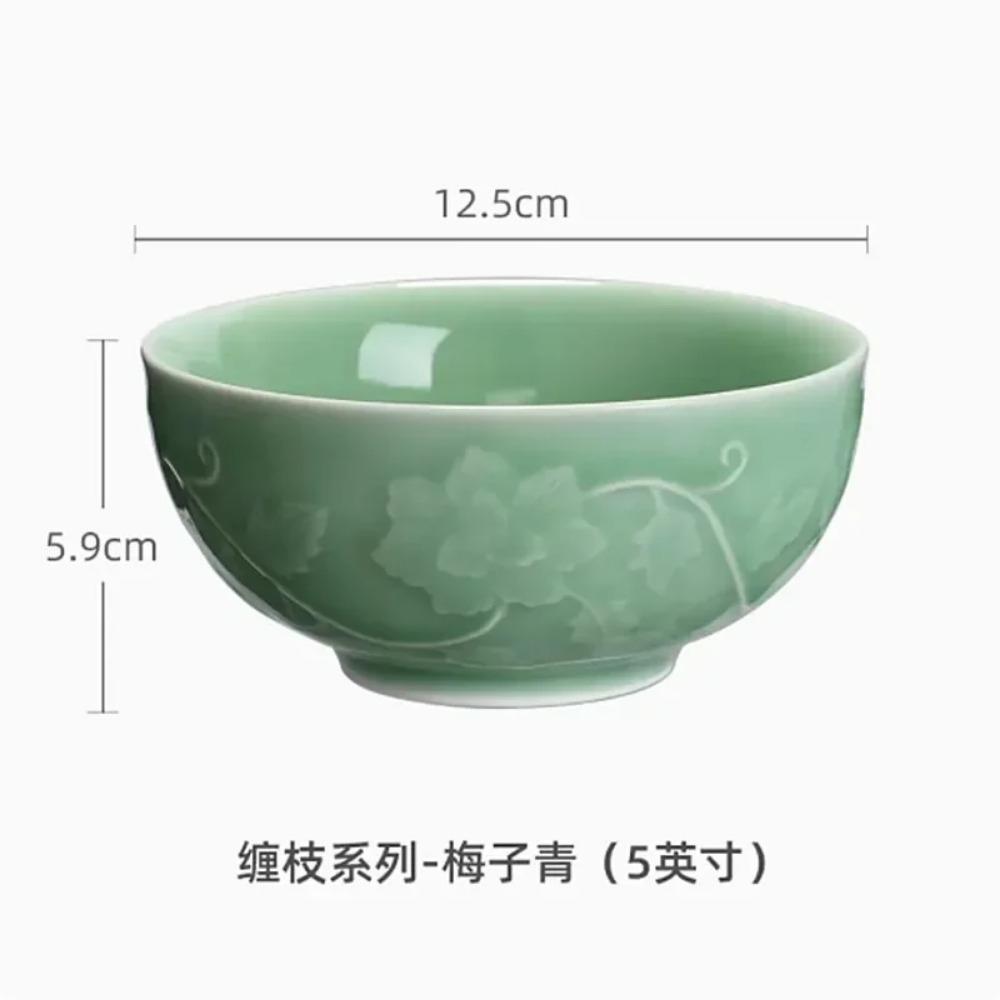 Large capacity Ceramic Teacup Longquan Celadon Tea Bowl Porcelain Teaware Accessories Master Tea cup Single Cup Drinkware