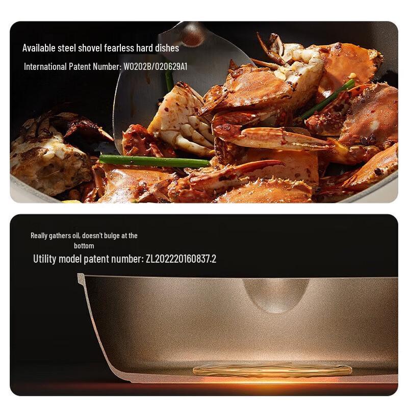 Hongcook 26cm White Ceramic Deep Fry Pan