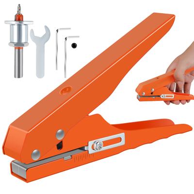 Hole Punch Pliers 5/16 Inch Adjustable Hand-Held Single Circle Hole Punch with Limit Taper Drill Bit Paper Cardboard PVC Leather