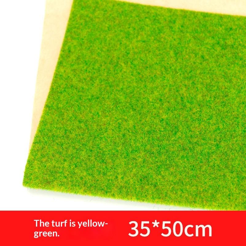 1Pcs Grass Mat Turf 3D Landscape Decor 35X50Cm 35X100Cm Artificial Grass Mat Layout Train Railway Artificial Lawn Carpet Model Yellow green 50cm