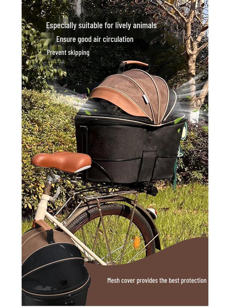 Large Capacity Foldable Blue Canvas Pet Carrier for Bicycle and Scooter