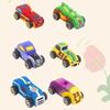 6PCS/SET Hand-crafted Graffiti Car Painting Surface Wooden Toys  Classroom Activities