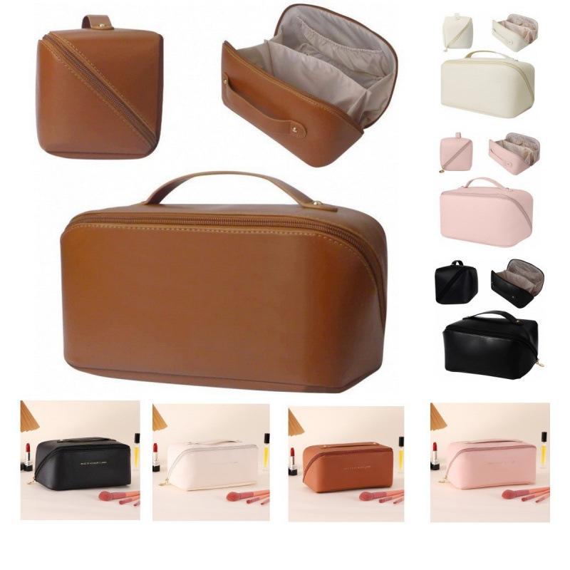 Stylish High-Grade PU Leather Makeup & Toiletry Travel Bag with Large Capacity
