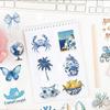 10/30/50/100pcs Blue Mediterranean Art Graffiti Stickers Vintage INS Aesthetic Decals DIY Stationery Phone Waterproof Sticker