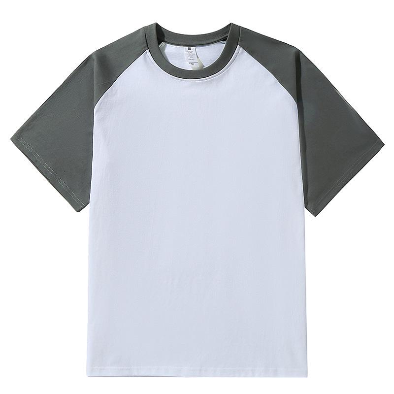 Unisex Retro Color Block Raglan Cotton T-Shirt - Casual Loose Fit, Short Sleeve