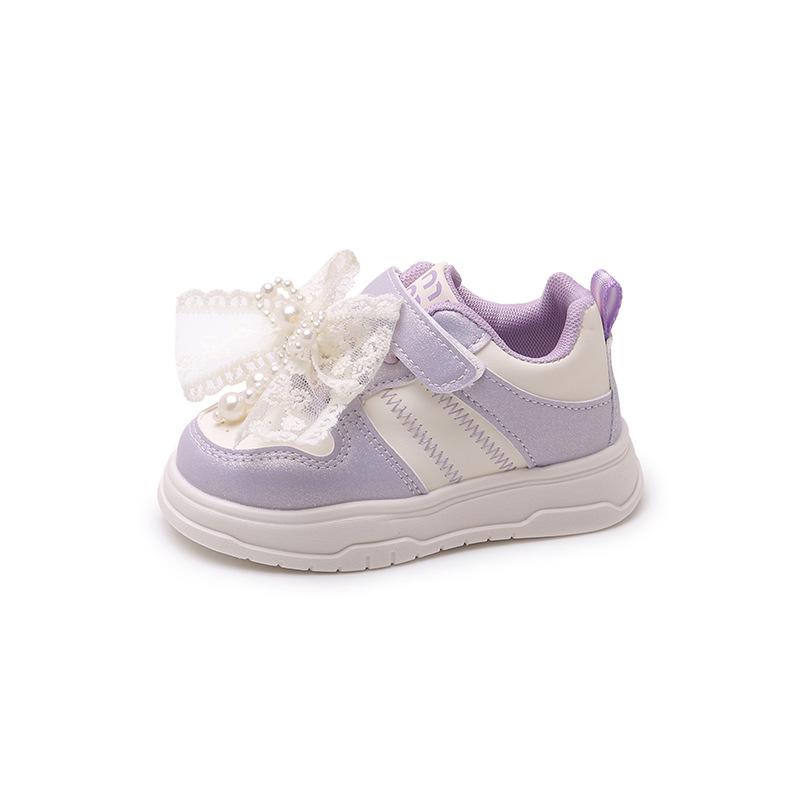 

Spring and Autumn New Children s Shoes Non-slip Soft Sole Lightweight Baby Shoes Girls Princess Bow Versatile Sneakers 26 yards inner length 15.5cm