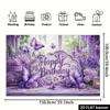 2D Flat Purple Butterfly Happy Birthday Theme Banner Made with For Home Party Indoor Outdoor Party Birthday Party Decor Wall Decor Photo
