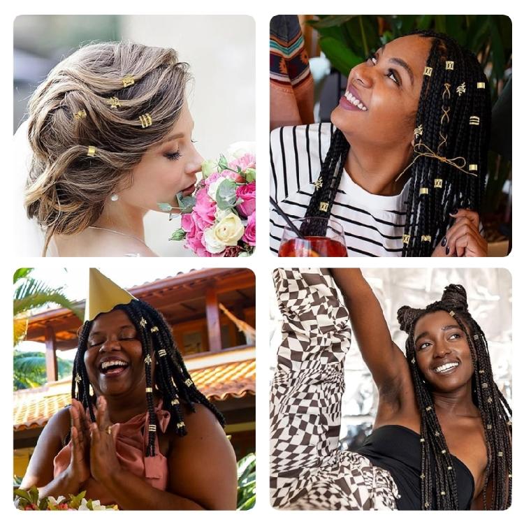 52lots Elegant Hair Extension Link Easy To Use Hair Extension Rings Beads for Braids And Dreadlocks