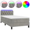 VidaXL Sommier à Lattes de Lit avec Matelas et LED, Lit Rembourré, Lit Simple, Lit Adulte de Chambre à Coucher Intérieur, 3134549