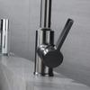 Grey 304 Stainless Steel Swivel Basin Faucet Deck Mounted Hot and Cold Mixer Tap Single Hole Single Handle Bathroom Tap