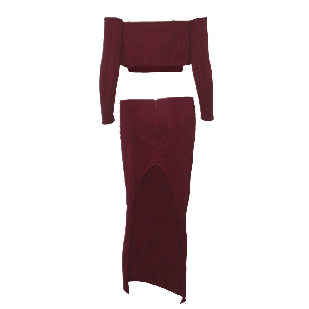 2017 European & American Sexy Nightclub Gabardine Two-Piece Dress