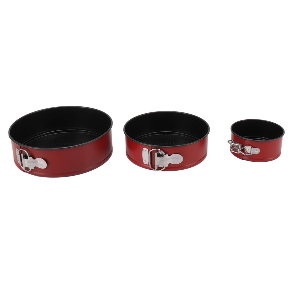 3Pcs Cake Pan Set Food Grade Thick Carbon Steel Prevent Sticking Round Honeycomb Springform Baking