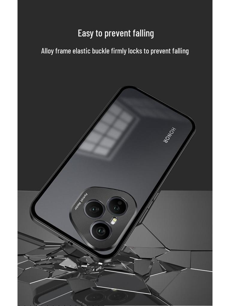 Honor 400/400pro Snap-Button Metal Frame Phone Case with Frosted Back