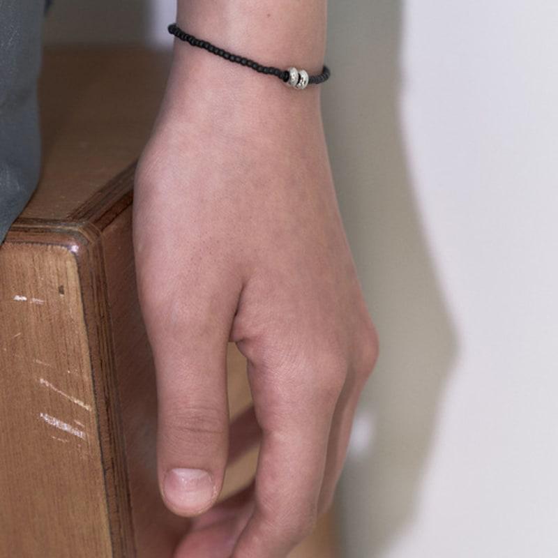 OURPIERRE SILVER DONUT BRACELET BLACK