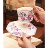 Jingdezhen Peach Blossom Ceramic Coffee Cup & Saucer