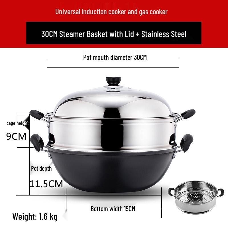 Robuster gusseiserner Wok mit zwei Griffen für Induktionskochfelder - Große Pfanne mit flachem Boden zum Braten.