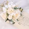 Bouquet da sposa per la sposa, le damigelle, le rose artificiali, i fiori, le rose di seta per il rustico francese, l'annata, il matrimonio formale, la chiesa, la decorazione della casa