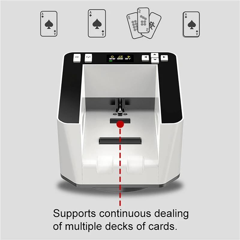 360° Rotating Electric Automatic Card Dealer Machine Poker Playing Cards Dispenser 2 Decks Games Cards Dealing Tools 2500mAh