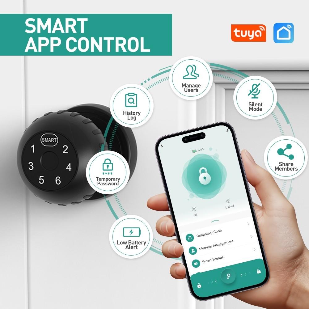 D2 Smart Fingerprint Door Lock Bluetooth APP Control Auto Lock Home & Office Anti Theft Security Electronic Lock