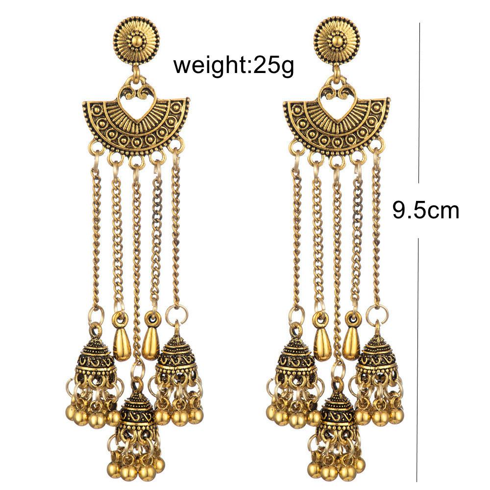 Bohemian Long Vintage Drop Earrings With Alloy Waterdrop Accents For Ladies