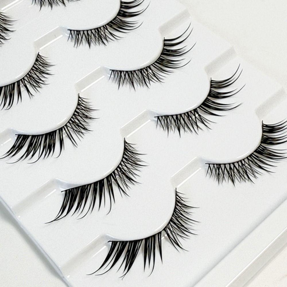 5 Pairs Wispy Foxy Eye Lashes Long Natural Fake Lashes Women's Beauty Eyelashes  Eye Extension