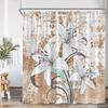 Lily Flower Vintage Shower Curtain White Lilies Floral Colorful Background Nature Plant Bath Decor Art Polyester Bathtub Curtain
