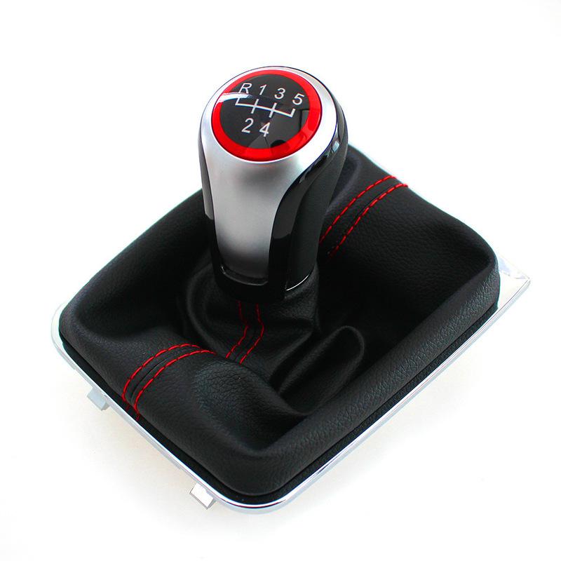 5 6 Speed Car Gear Shift Knob for VW Golf 7 A7 MK7 GTI GTD 2013 2014 2015 2016 2017 2018 Leather Gaiter Lever Stick