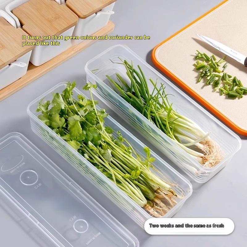 1/4Pcs Long Rectangular Food Storage Containers Plastic Reusable Refrigerator Organizer Boxes Kitchen Accessories