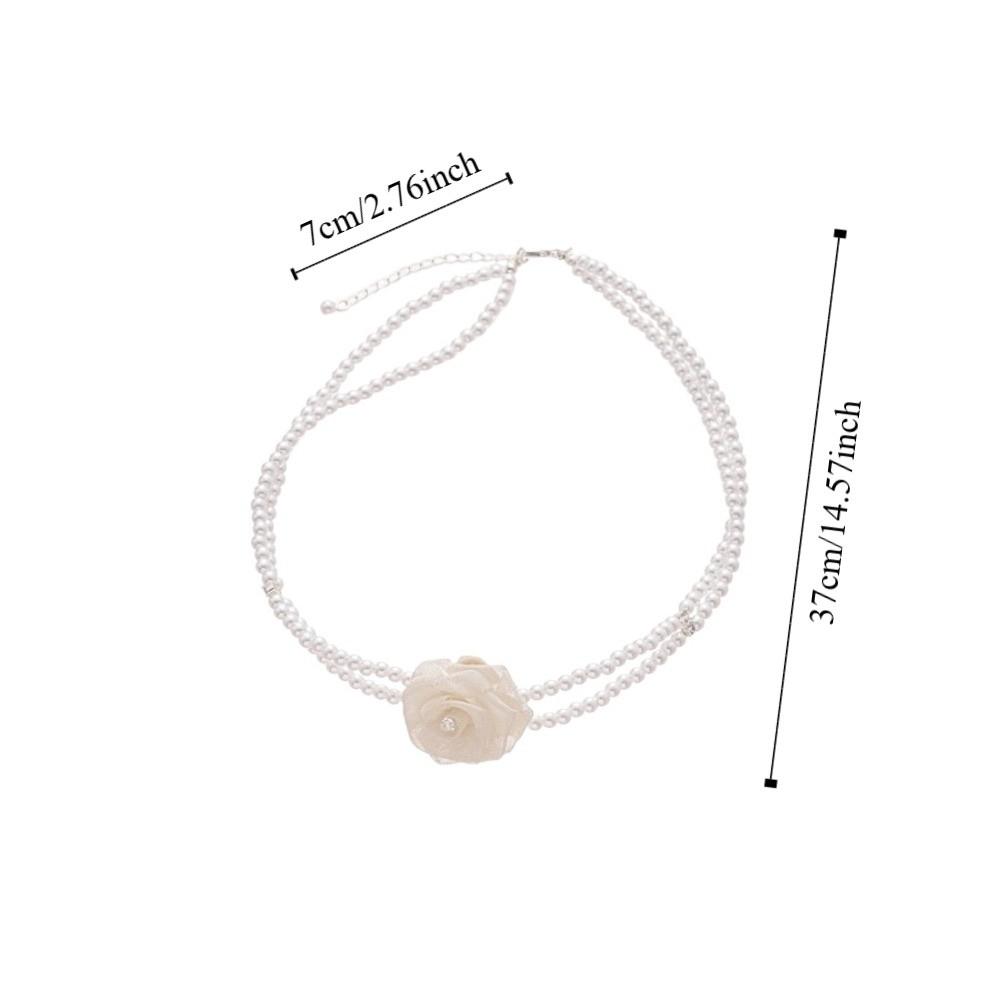 Jewelry Accessories Korean Style Choker Mesh Rose Pearl Clavicle Chain  Girls Party