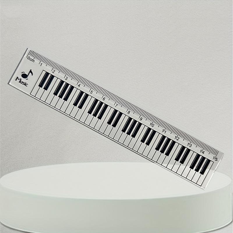 

1pc Piano Keyboard Ruler with Musical Notes - Transparent - 15cm/6in - Dual-Purpose measuring tool & music education aid