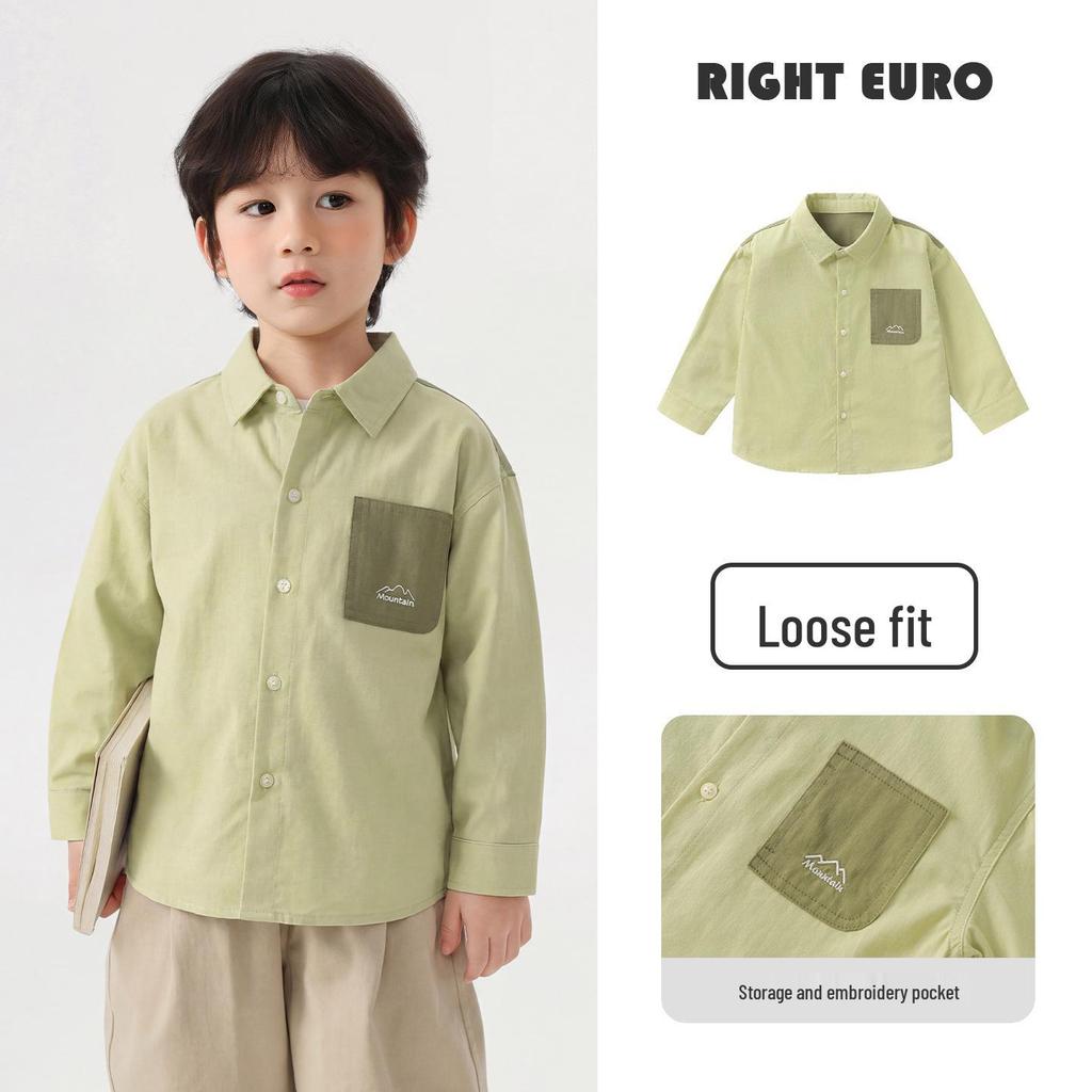 Right European Boys' Denim Shirt Jacket - New Spring/Autumn 2026 Style Trendy Kids' Clothing