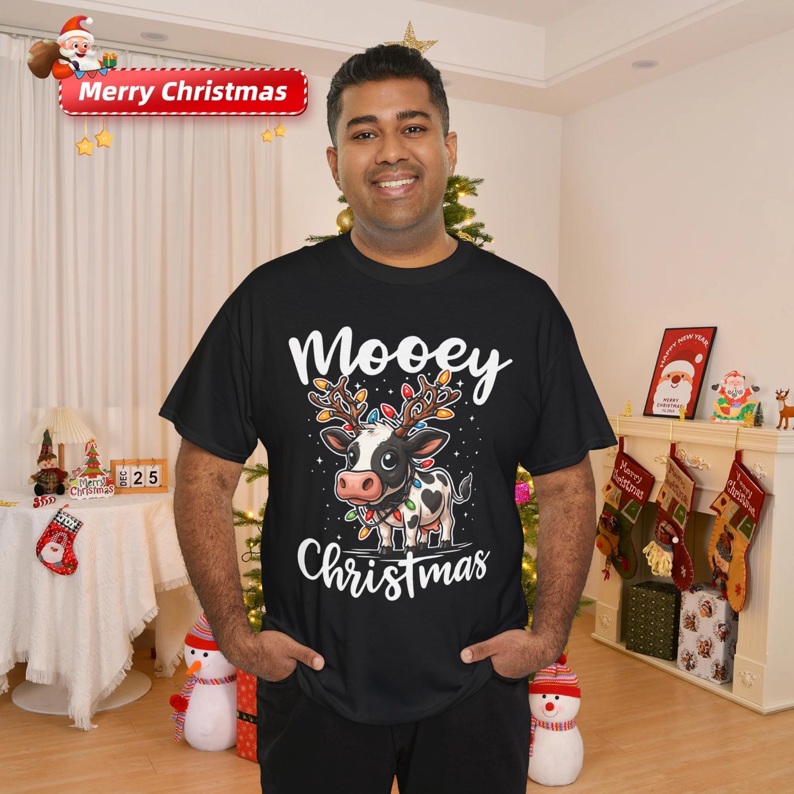 Heifer Cow Reindeer Christmas Lights Unisex T-Shirt XL