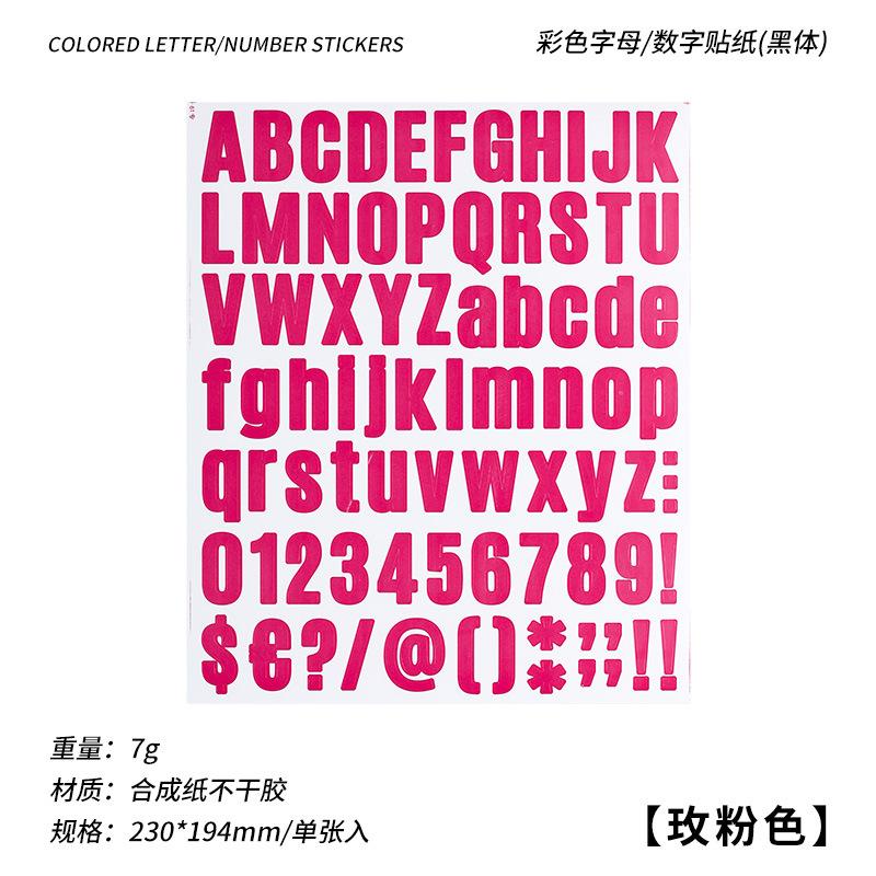 1 pc Large size Colours Numeric Letter Stickers Adhesive DIY Diary Album Scrapbooking Material handmade Junk Journal Supplies