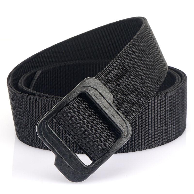 Cinturón de viaje nuevo para hombre con hebilla automática, cinturón de nailon grueso de doble capa versátil para actividades al aire libre