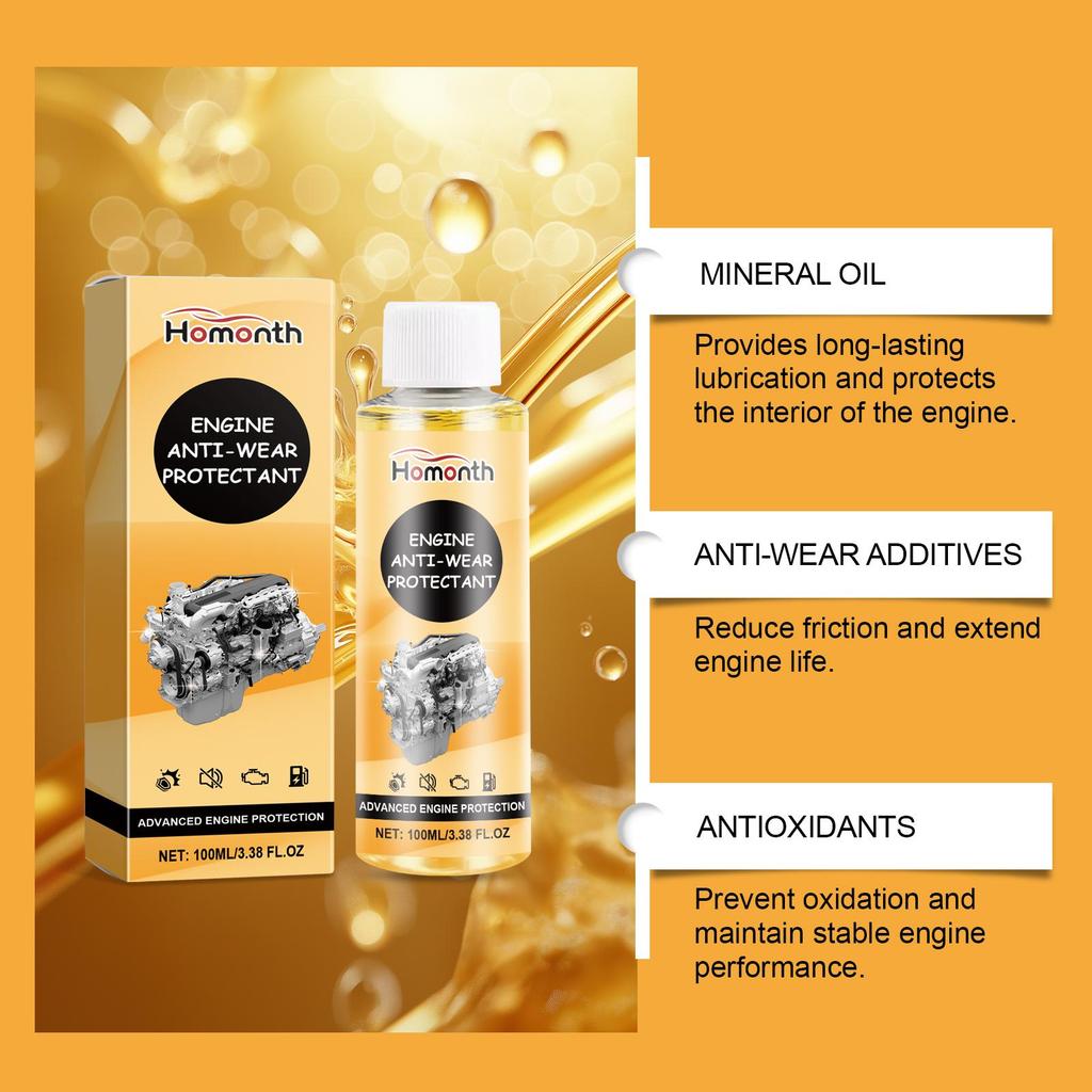Homonth Engine Wear Protection Agent Car Noise Reduction, Anti-Shake, Anti-Rust, Cleaning and Maintenance Agent 100ml