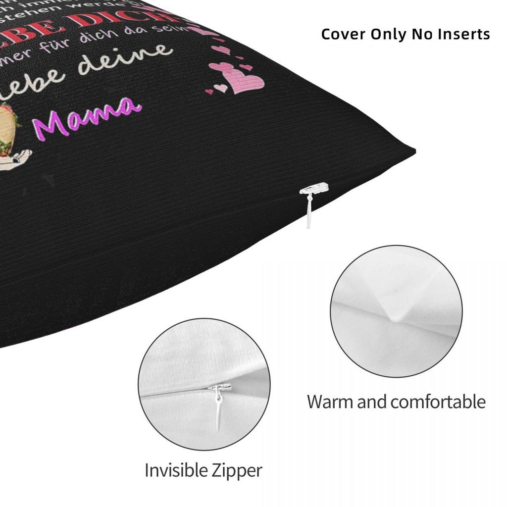 Wonderful Daughter Mom Love Saying Square Pillowcase Polyester Linen Velvet Creative Decorative Throw Pillow Case Cushion 18"