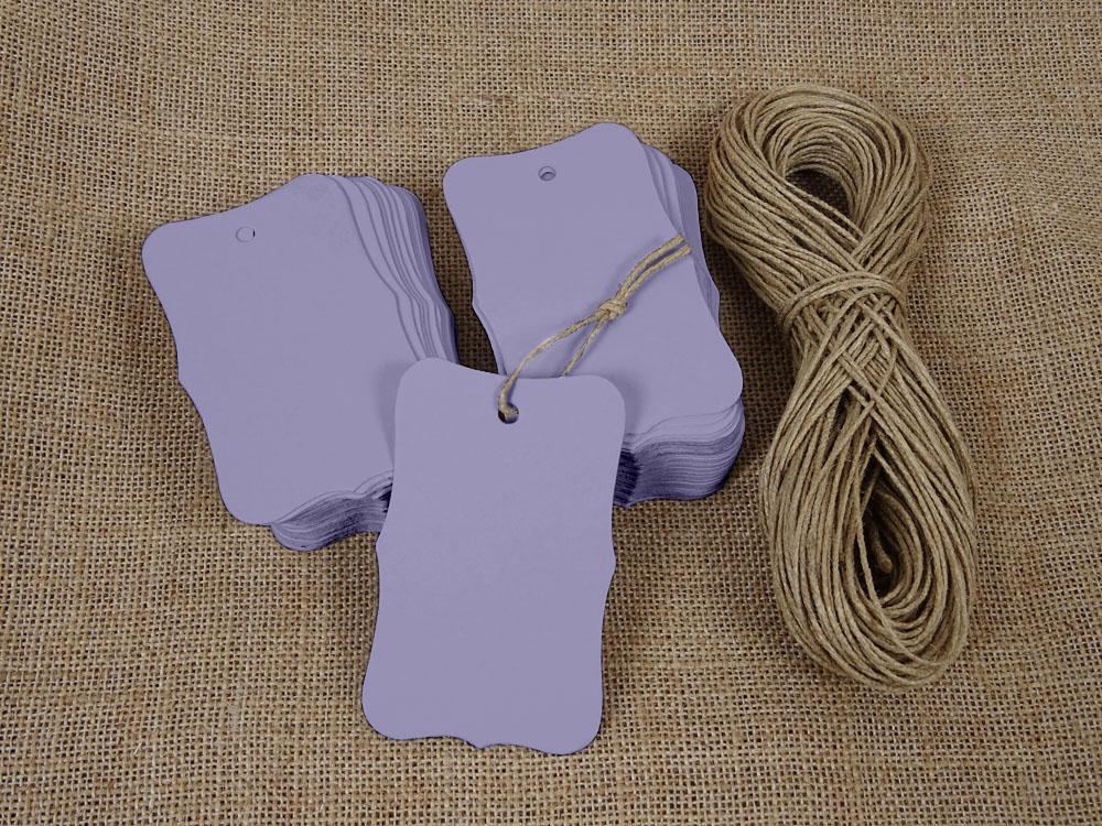 100 peças de etiquetas para pendurar lembrancinhas de casamento Bonbonniere, cartão de presente, formato retangular, com barbante de juta natural grátis