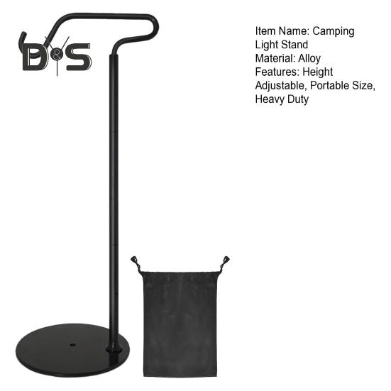 1 Set Camping Lantern Stand Height Adjustable Foldable Portable Heavy Duty Metal Outdoor Hiking Tent LED Light Pole Holder Hook Hanger Rack