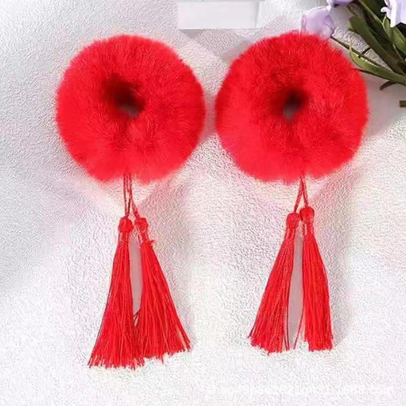 

Гибкая 1 пара шикарных детских резинок для волос в китайском стиле, мягкие эластичные резинки для волос на год