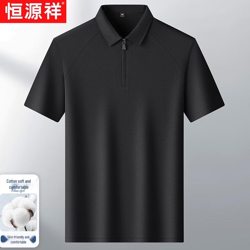 Men s Linen Blend Half-Zip Polo Shirt L