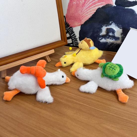 Doll Pendant Multi-functional Hanging Ornaments with Metal Chain Short Velvet Fabric Goose Plush Pendant