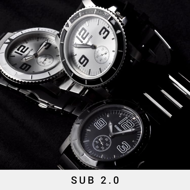 COPHA Military Diver Scandinavian Limited Small Analog Quartz Officially Steel with Silver and Silver Bracelet SUB2.0 Men's Watch, Design, Design,