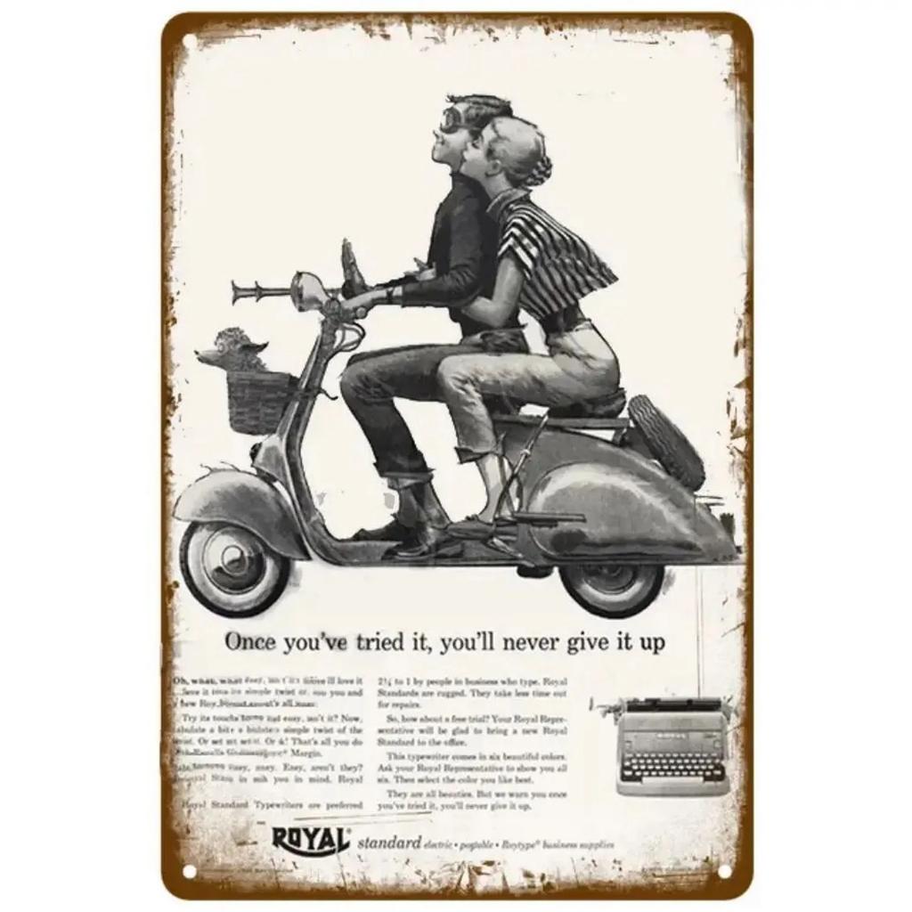 Metal Tin Signs Vespa Motorcycles Wall Decoration Plaque Vintage Art Poster Iron Painting for Man Cave Home Cafe Garden Club Bar