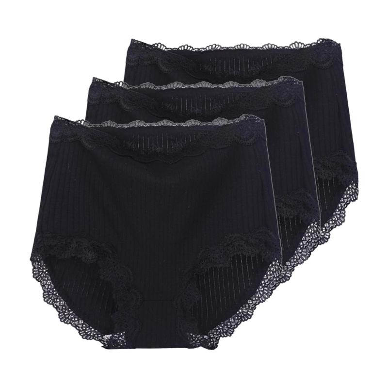 3 sztuki damskie majtki koronkowe z wysokim stanem wygodne plus size trójkątne spodnie bielizna majtki