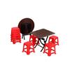 1/12 Scale Doll House Furniture Foldable Dining Tables 8 Stools Restaurant Scene Setting Accessories for Kids Craft Model