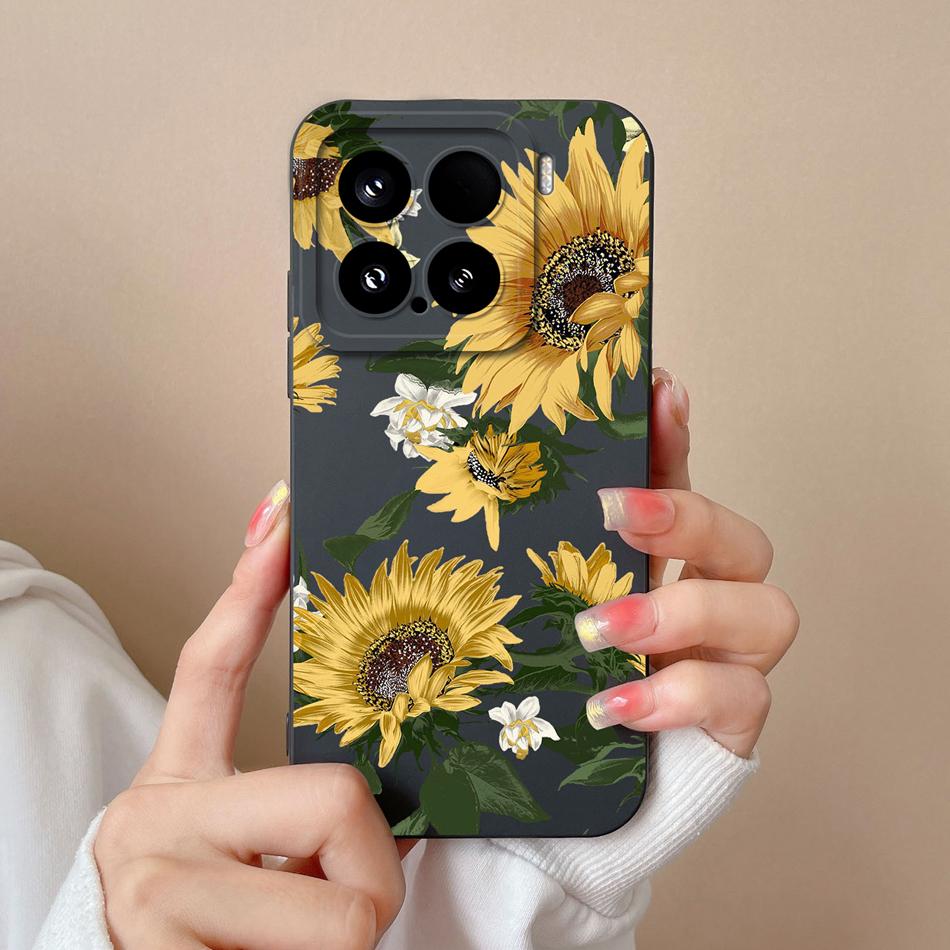 Candy Case For Xiaomi 15 Pro Phone Housing Soft Liquid Silicone Upgrade Full Protection Flowers Back Cover For Xiaomi15 Pro Capa
